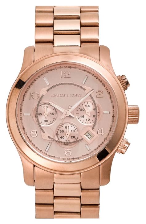 michael kors runway rose gold watch sale|michael kors oversized runway watch.